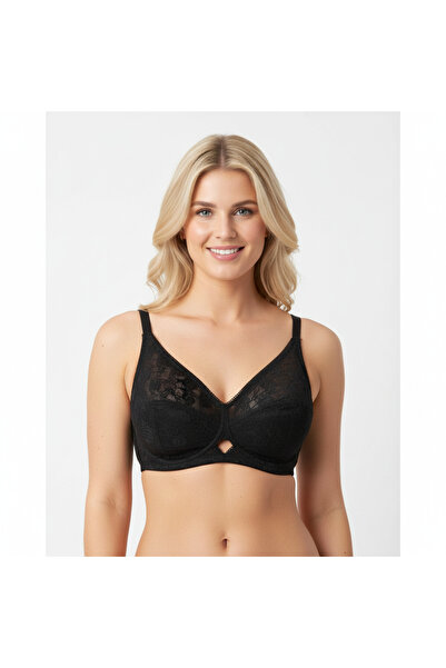 BONBON حمالة صدر نسائية من الدانتيل يبرز انحناءات الجسم باللون الأسود BB2080