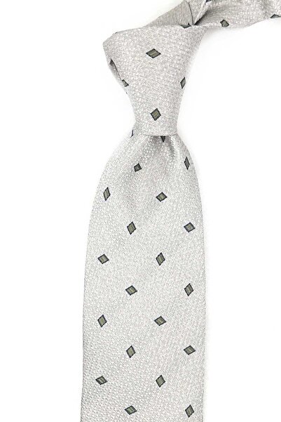 Kravatkolik Moneta Style Grey Italian Silk Tie Ik2074