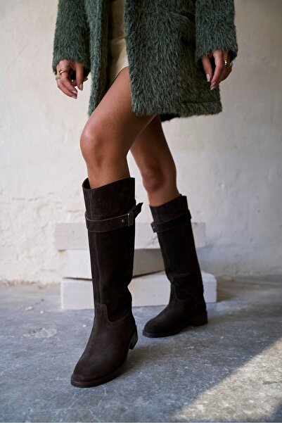 PELİN'İN AYAKKABILARI MODLİNG KAHVE SÜET ÇİZME