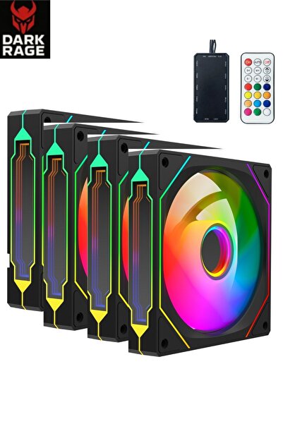 Sarftech 4in1 Set 120MM 6Pin RGB Kasa Fanı ARGB Kontrolcü+Kumanda Dahil RGB Kasa Fan Kiti Fan