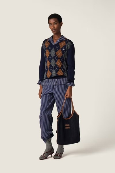 Miu Ivy Canvas Tote Bag - Shoulder