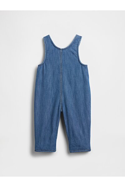 GAP Bebek Mavi Cozy-Lined Denim Ayı Cepli Tulum