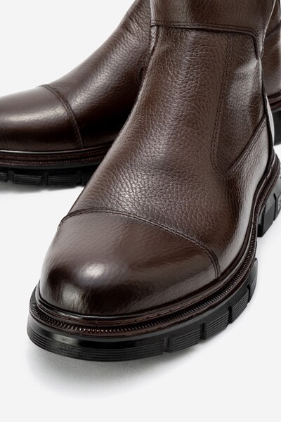 depderi Genuine Leather, Men's Laceless Zippered Italian Design Men's Leather Boots