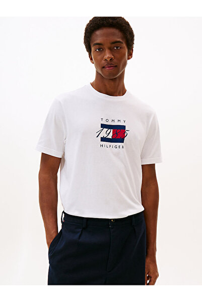 Tommy Hilfiger Erkek Linear Flag Graphic T-shirt