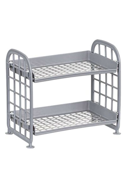 AVA 2-level Mini Plastic Shelf, Gray, 22x14x20.5 cm