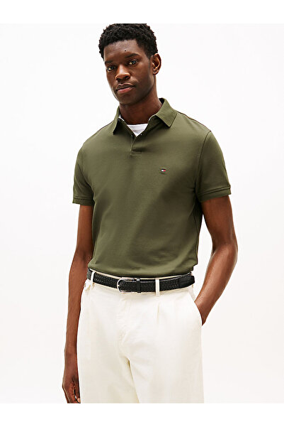 Tommy Hilfiger Pánské tričko s polo límečkem khaki barvy, model Regular, rok 1985