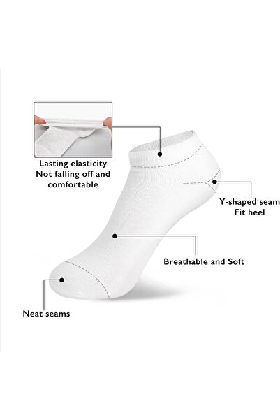 Houmt Unisex Non-Slip Cotton No-Show Ankle Socks 6 Pairs (12 PCS)