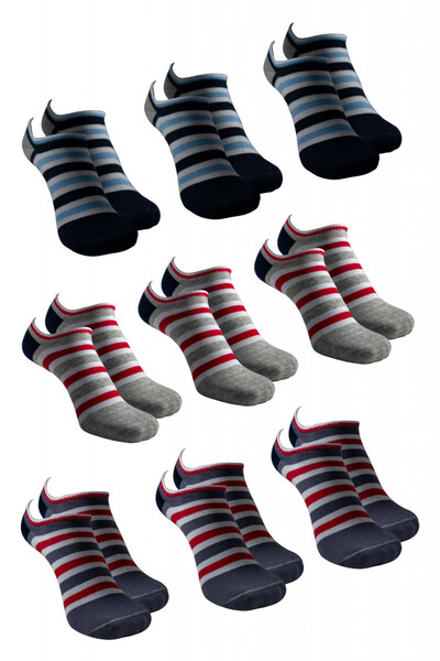 Overall Set 9 perechi de șosete scurte, damă, multicolor, mărimea 37-41