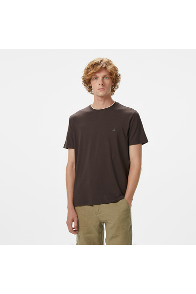 Nautica Erkek Kahverengi Regular Fit T-Shirt