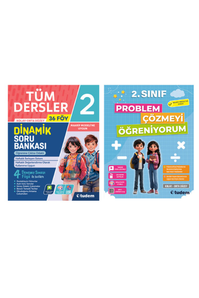 Tudem Yayınları Tudem 2.Sınıf Dinamik Tüm Dersler - Problem Çözmeyi Öğreniyor...