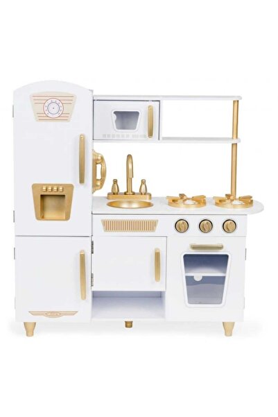 Ecotoys Children's kitchen XXL Ecotoys, wood, white/gold KID974832
