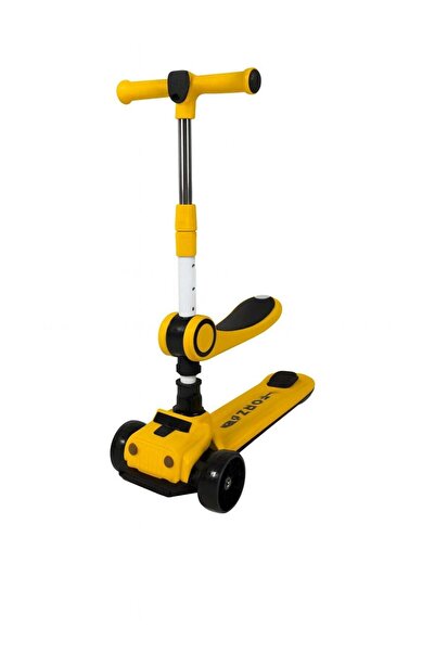 dehkah 2-in-1 Kids Scooter with Foldable Seat - 3-Wheel Kick Scooter with LED Wheels