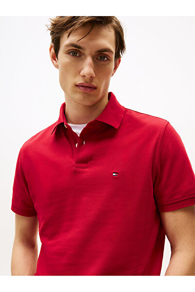 Tommy Hilfiger Red Men's Polo T-Shirt Mw0Mw17770Xld