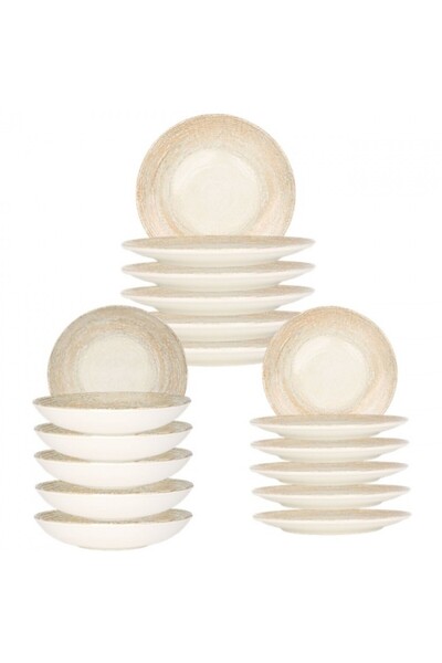 Bonna Set serviciu masa Patera 6 farfurii 19cm,6 farfurii 25cm cu 6 farurii supa 20cm, portelan