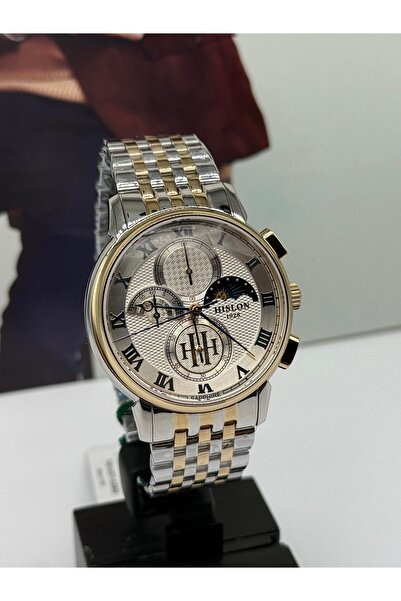 Hislon Gold Classic Men's Watch with Moon Phase 5 Atm Waterproof 3 Years Warranty