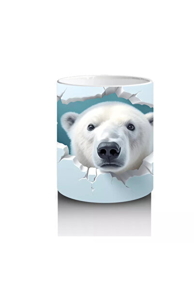 Wisdom Rain Polar Bear Figure on Ice Ground – Printed Mug