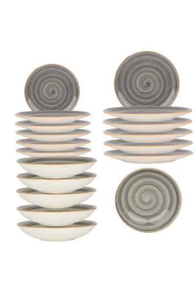 Bonna Set serviciu masa 18piese Space 6 farfurii 19cm,6 farfurii 25cm,6 farfurii adanci 20cm