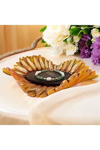 Ezera Lana women's elegant bracelet - green jade and pearls with 925 gold-plated silver