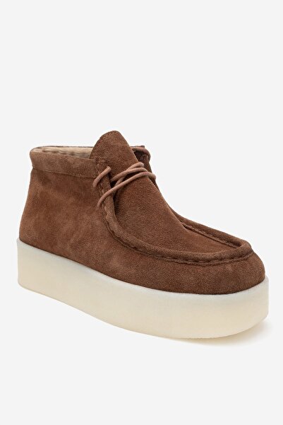 LuviShoes Γυναικεία μποτάκια MELIA Tan Suede από γνήσιο δέρμα