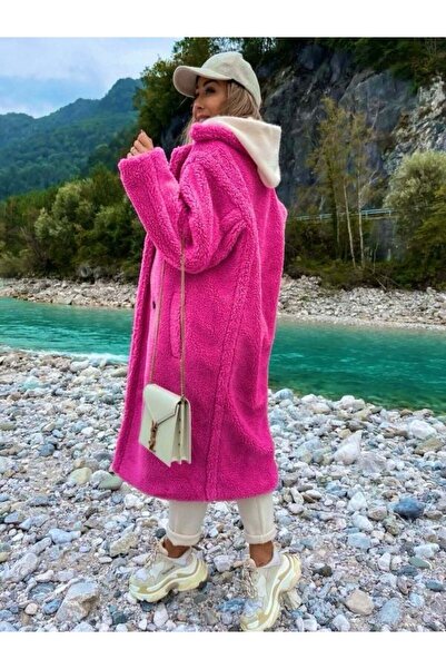 AndraRose Styles Minna fluffy coat - Fuchsia pink
