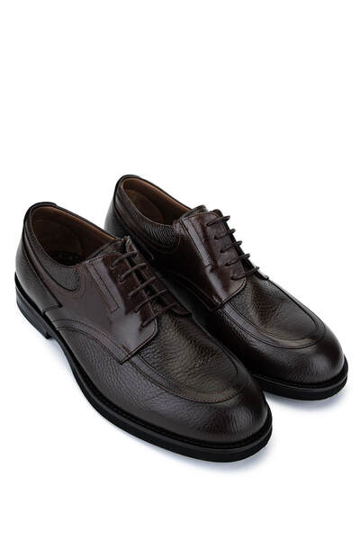 Tamer Tanca Men's Genuine Leather Brown Classic Shoes