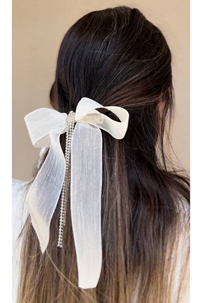 Fiyonks Atölye إكسسوار شعر نسائي بفيونكة مزينة بالأحجار، مشبك شعر