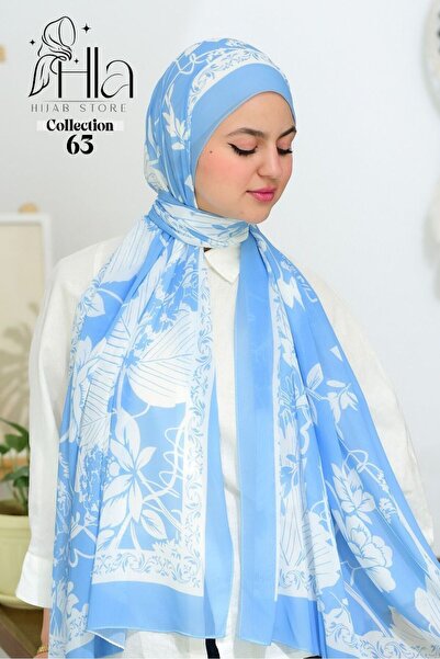 Hala Chiffon scarf with digital print, set of 5 pieces, size 180 x 75