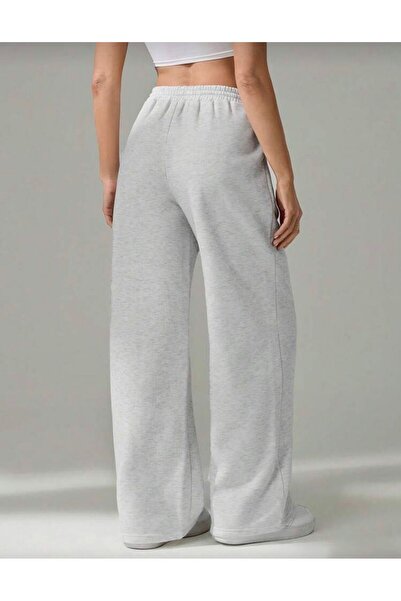 LACKH Sweatpants with Wide Legs Gray Comfortable Sweat-Repellent Fabric