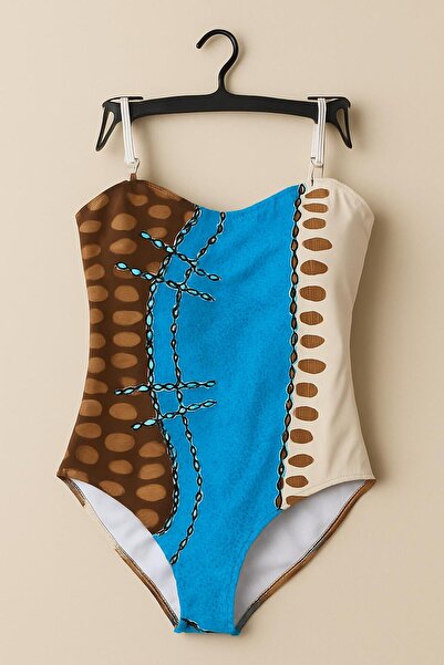 RAPAPA Women's Digital Printed Ethnic Pattern One-Piece Swimsuit – Thin Straps 0015-07