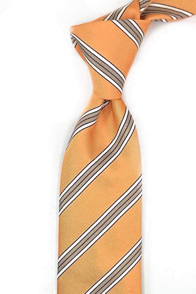 Kravatkolik Fucinello Style Orange Italian Silk Tie Ik2113