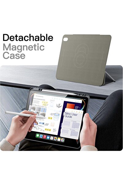 JETech Magnetic Detachable Case for iPad Air 13-Inch M3/M2 (2025/2024) - Space Gray