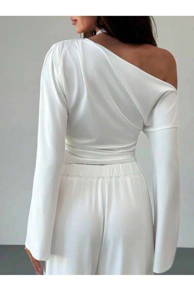 COOL TARZ Γυναικείο μπλουζάκι με ασύμμετρο φαρδύ μανίκι στον ώμο