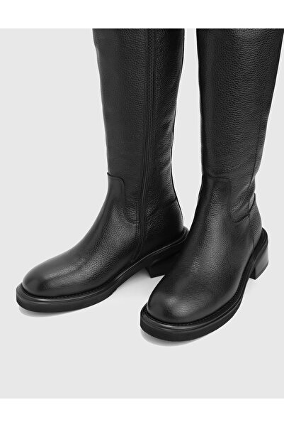 İLVİ Vona Genuine Floater Leather Black Women's Boots