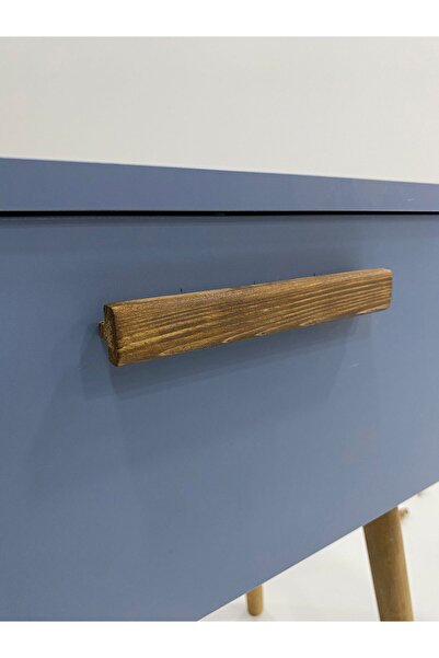 Çatı Home ZETA KOMODİN KAPAKLI, EGE MAVİ RENK, AHŞAP AYAKLI, SEHPA