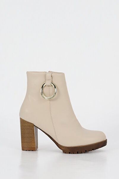 Mamito Ayakkabı BLN ST540 Halka Toka Detaylı Yüksek Topuklu Yarım Bot