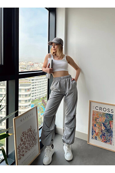 ZENGEZUR MALL Lvsqvr Parachute Pants Gray (182943) (Size: m)