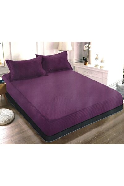 Unicorn Concept Bed cover set with elastic and 2 pillowcases, 180x200 cm, Purple