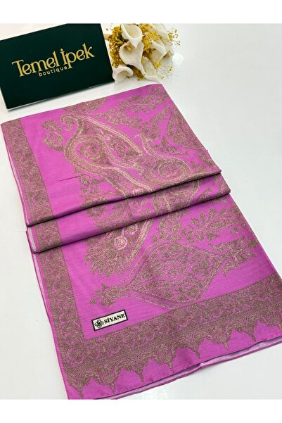 Siyane Desenli Pamuklu Kumaş Şal