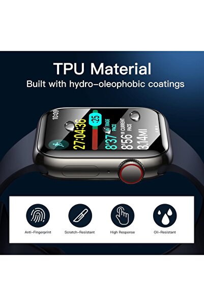 JETech Screen Protector for Apple Watch Series 9/8/7 45mm, Flexible TPU Film, Anti-Scratch HD Clear,