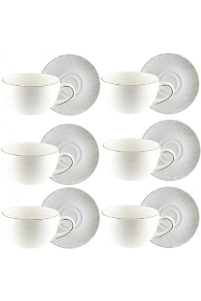 Bonna Set of 6 250ml cups with saucers Iris porcelain