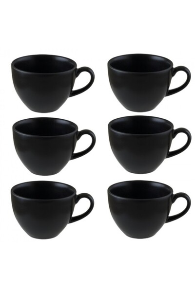 Bonna Set 6 cesti ceai NOTTE, 230ml, portelan, neagra (NOT RIT 01CF)