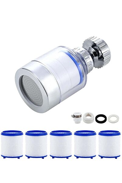 Generic Universal 360° Rotating Sink Faucet Water Filter with 5 Filter Cartridges