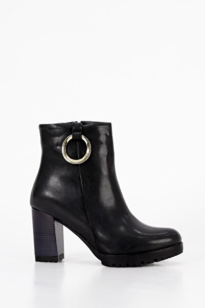 Mamito Ayakkabı Bln St540 High Heeled Ankle Boots with Ring Buckle Detail