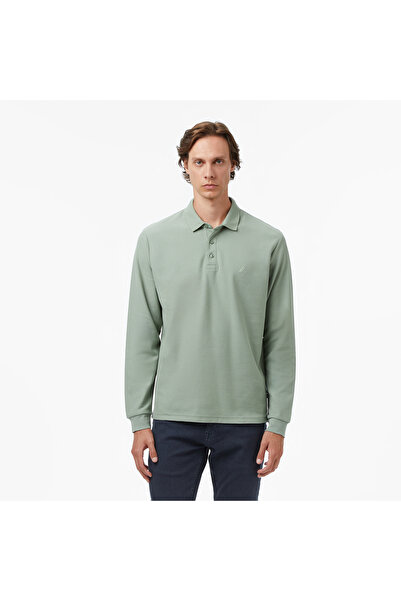 Nautica Erkek Yeşil Classic Fit Uzun Kollu Polo Yaka T-Shirt
