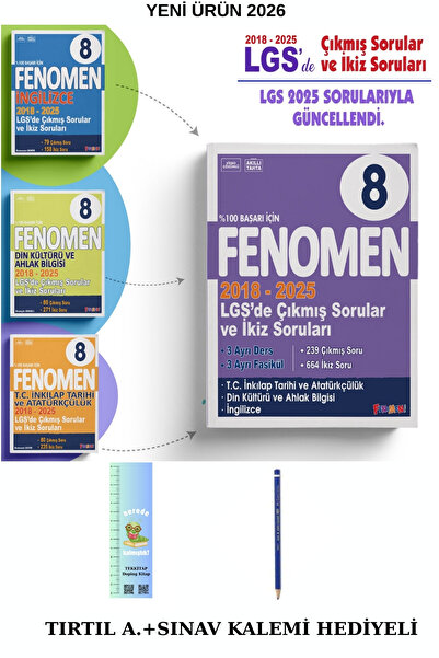 Fenomen Yayıncılık Fenomen 8. Sınıf LGS (İnkılap-Din-İngilizce) Çıkmış Ve İki...