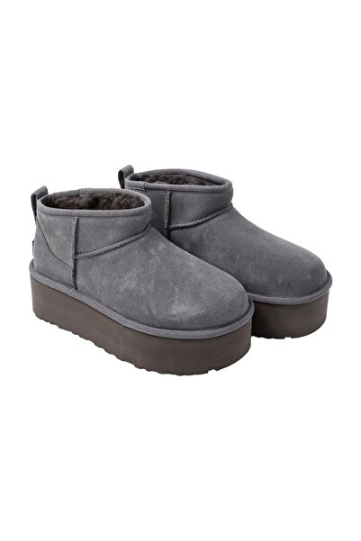 UGG Ultra Mini Platform 1135092-CHRC Kadın Bot Gri