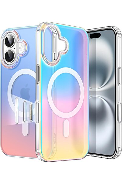 JETech جراب قزحي الألوان لهاتف iPhone 16 مقاس 6.1 بوصة (قزحي الألوان)