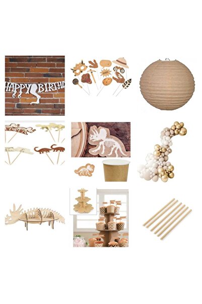 DOOMIDOO مجموعة لوازم حفلات عيد ميلاد ديناصور ريفي