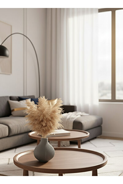 Decorstation Decorative White Oval Vase – Modern Corrugated Design, Lightweight & Elegant