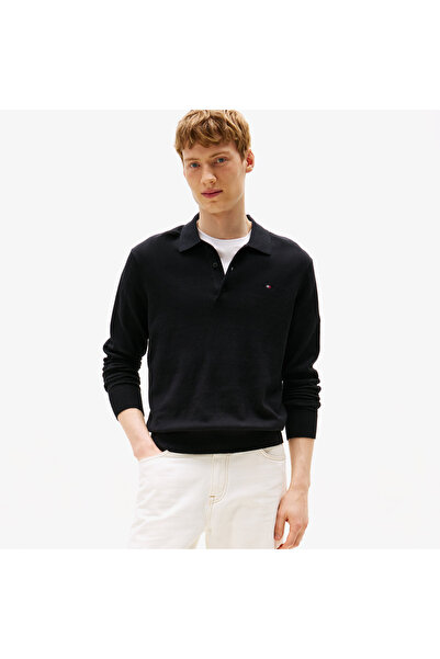 Tommy Hilfiger Pima Organic Cashmere Erkek Siyah Triko